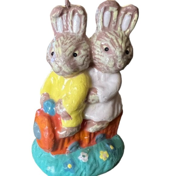 Vtg Easter Rabbit WAX CANDLES Set of 3 Unburned Decorative Novelty Bunny Candles - Picture 11 of 15